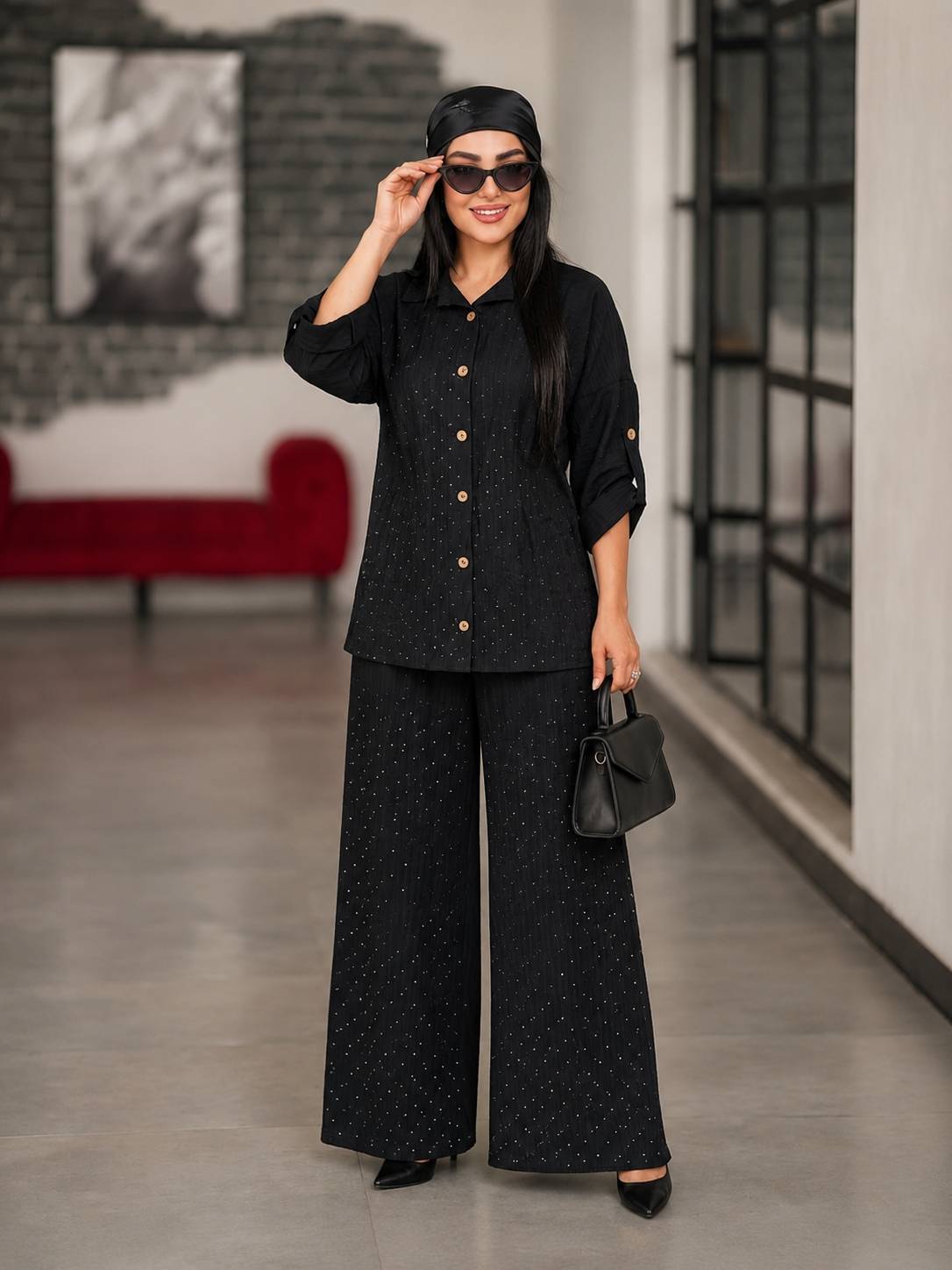 ست شومیز و شلوار زنانه نگینی