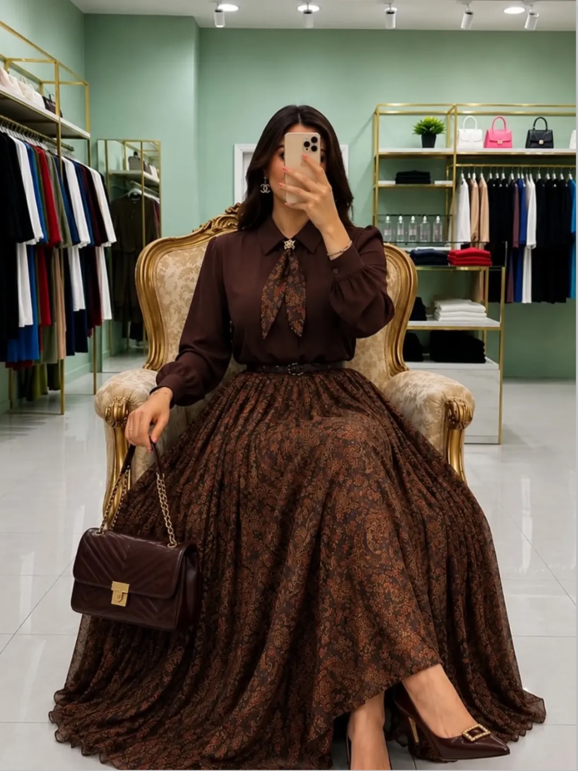 ست دو تیکه شومیز و دامن مزونی زنانه هیوا